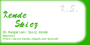 kende spicz business card